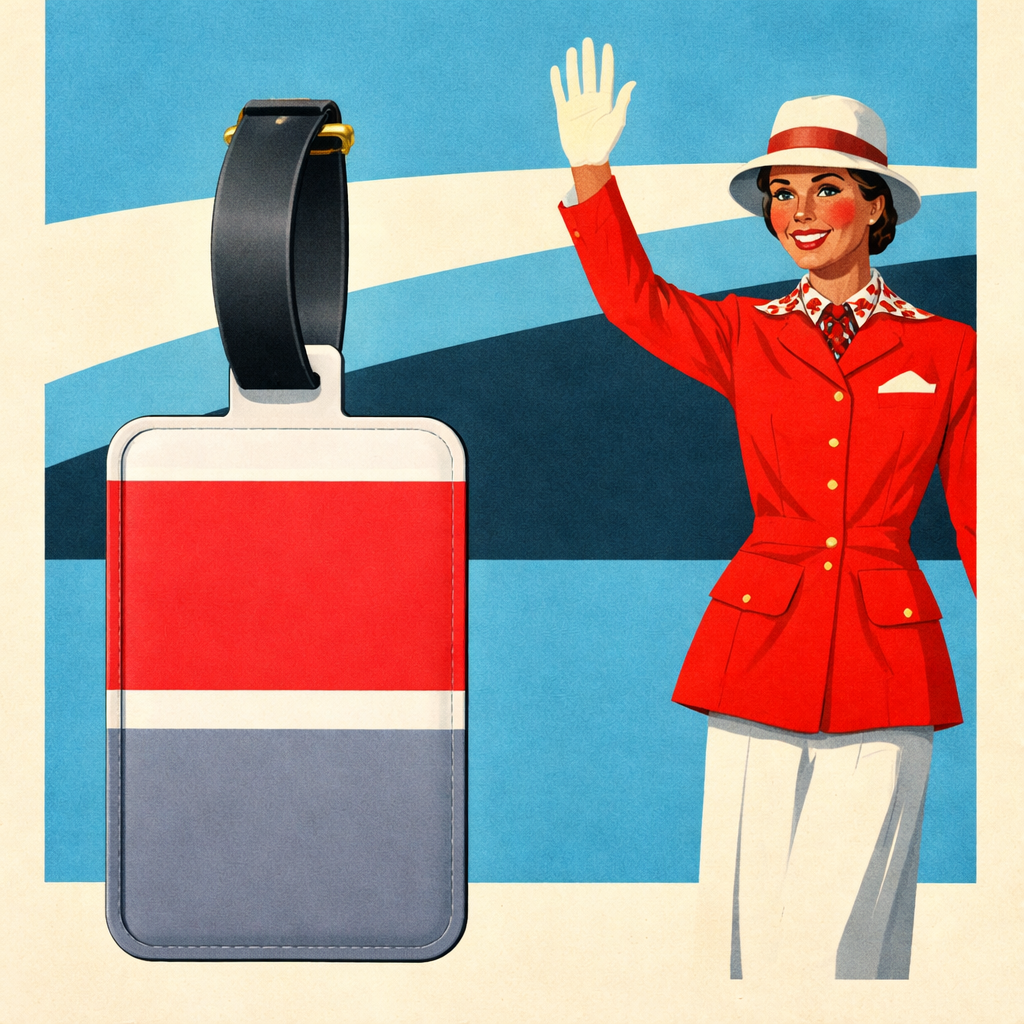 Transatlantic Crimson Luggage Tag